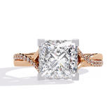 14k IGI certified princess ring with E-F color VVS-VS clarity diamonds 190