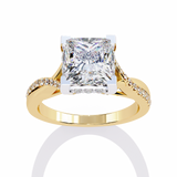14k IGI certified princess ring with E-F color VVS-VS clarity diamonds 190