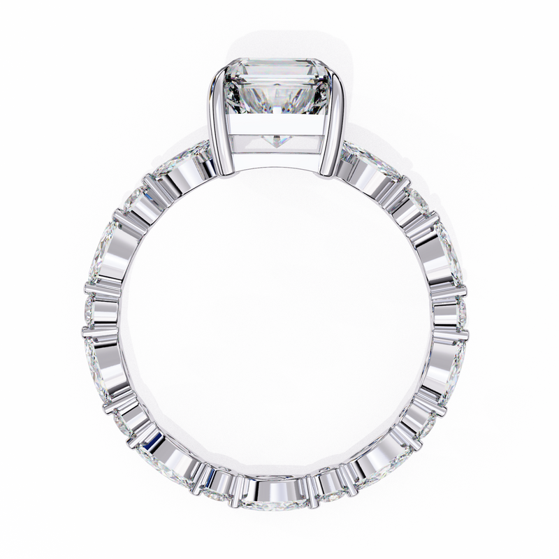 14k IGI certified radiant ring with E-F color VVS-VS clarity diamonds 191