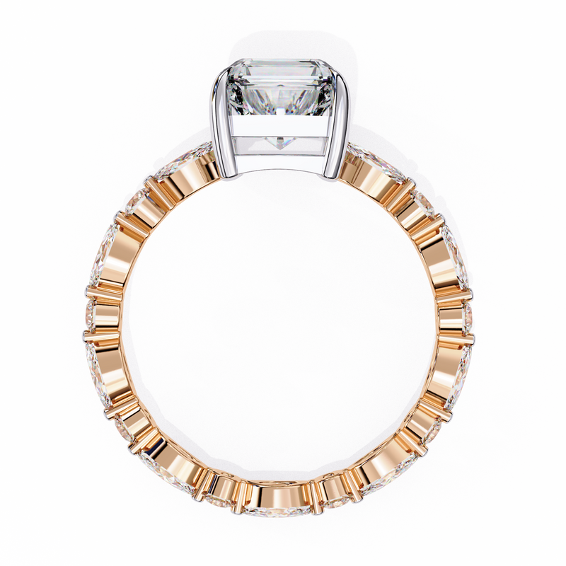 14k IGI certified radiant ring with E-F color VVS-VS clarity diamonds 191
