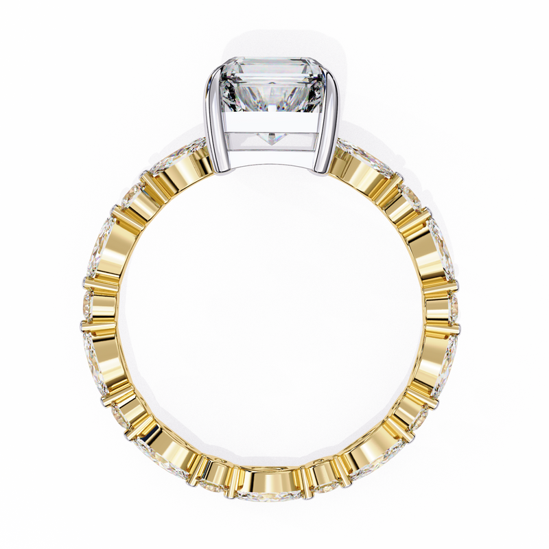 14k IGI certified radiant ring with E-F color VVS-VS clarity diamonds 191