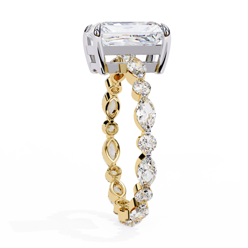 14k IGI certified radiant ring with E-F color VVS-VS clarity diamonds 191
