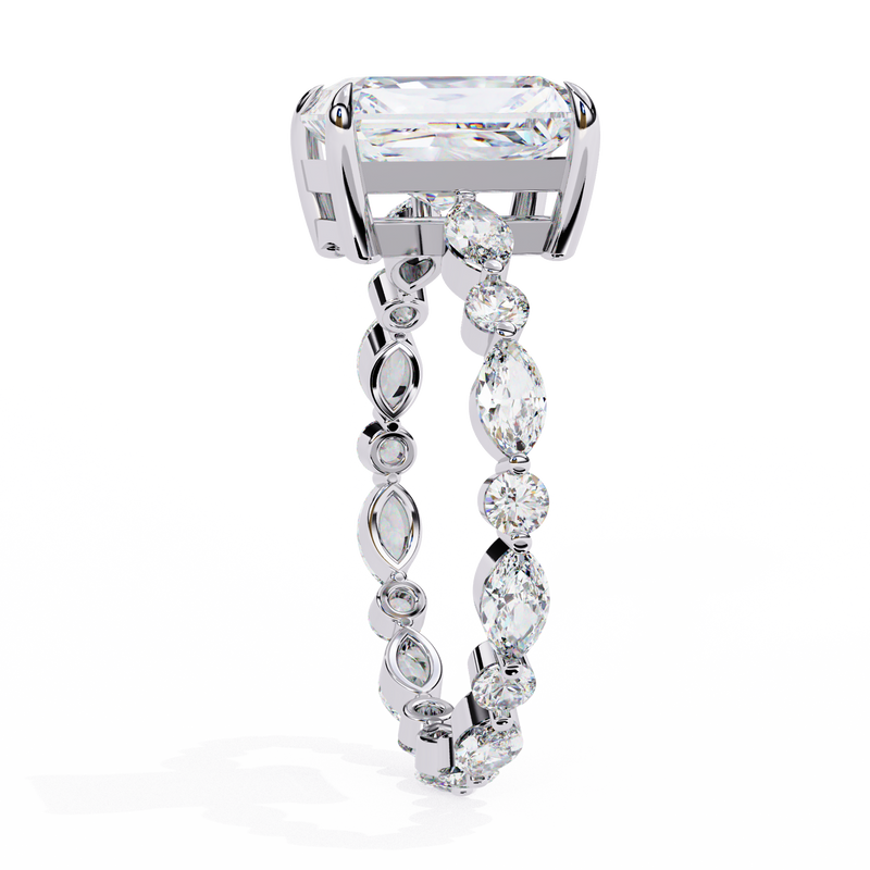 14k IGI certified radiant ring with E-F color VVS-VS clarity diamonds 191
