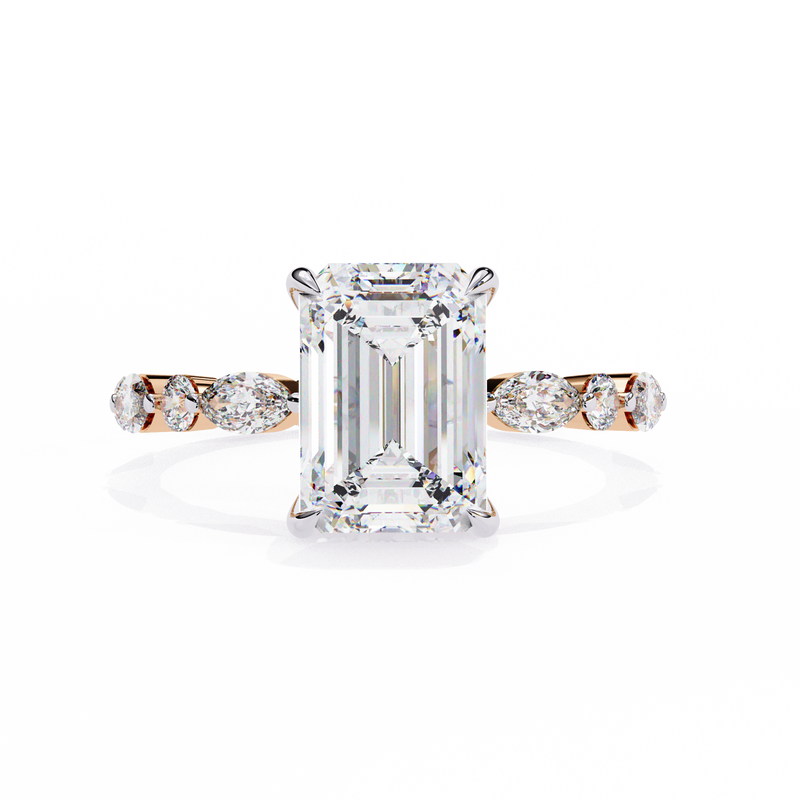 14k IGI certified radiant ring with E-F color VVS-VS clarity diamonds 191