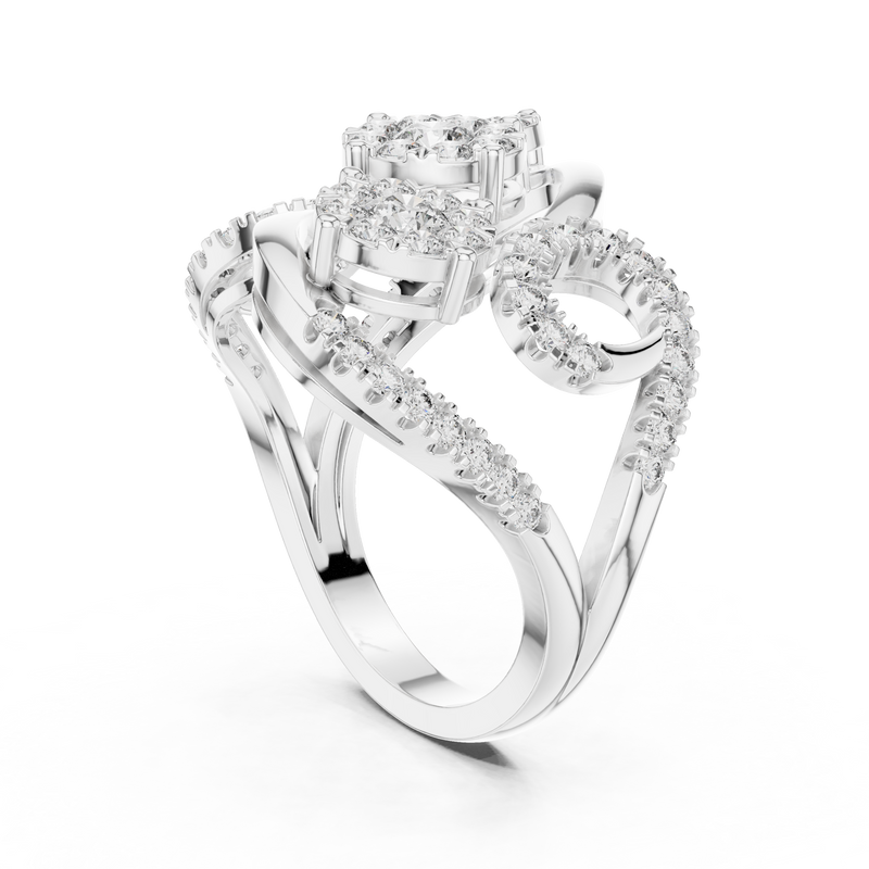 Ladies Ring 19#120002L - White Gold - Image