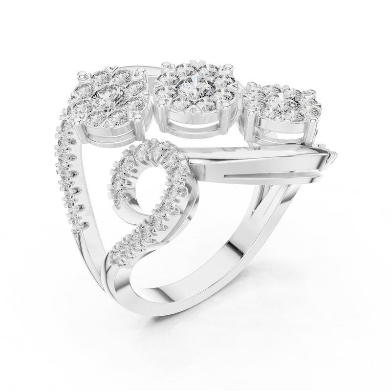 Ladies Ring 19#120002L - White Gold - Image