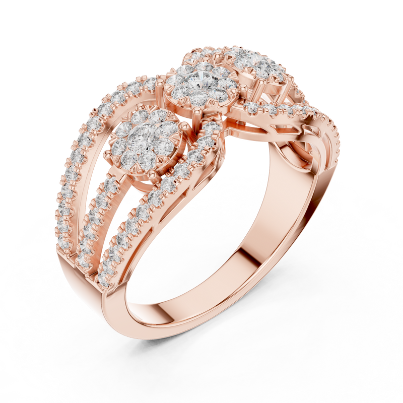Ladies Ring 19#120004L@7 - Rose Gold - Image