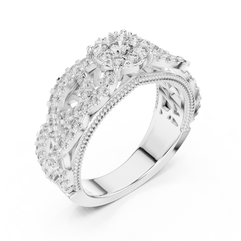 Ladies Ring 19#120009L - White Gold - Image