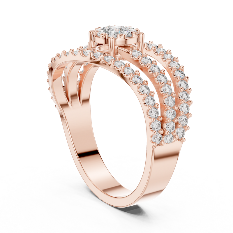 Ladies Ring 19#120012L - Rose Gold - Image