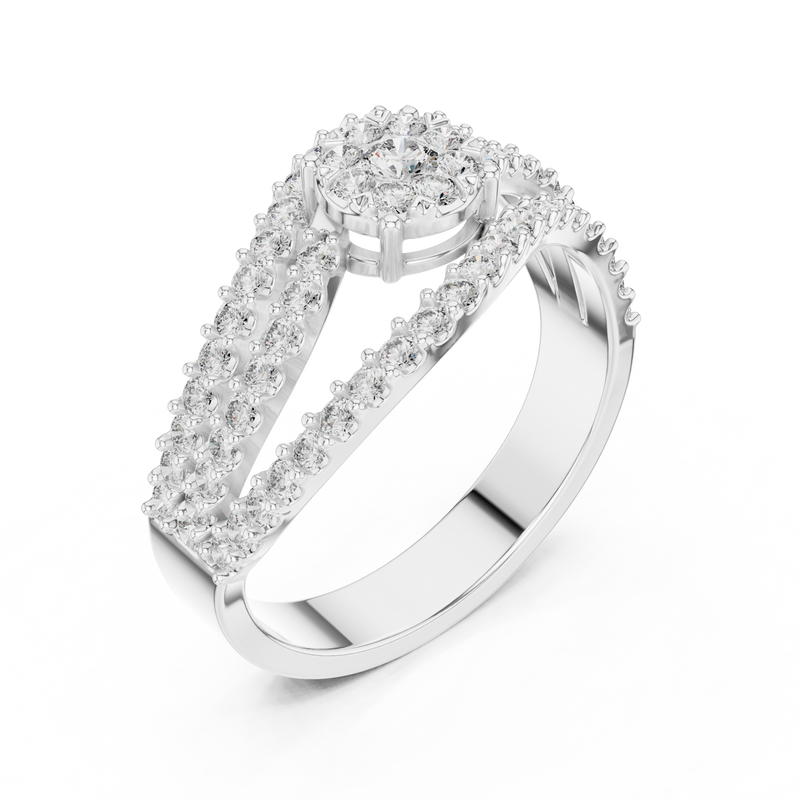 Ladies Ring 19#120012L - White Gold - Image