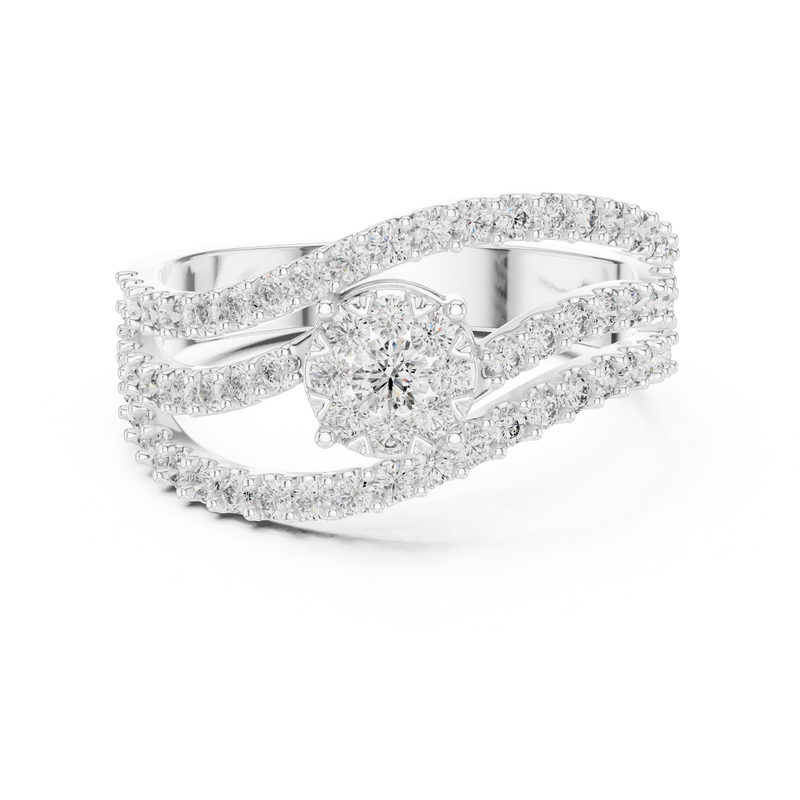 Ladies Ring 19#120012L - White Gold - Image