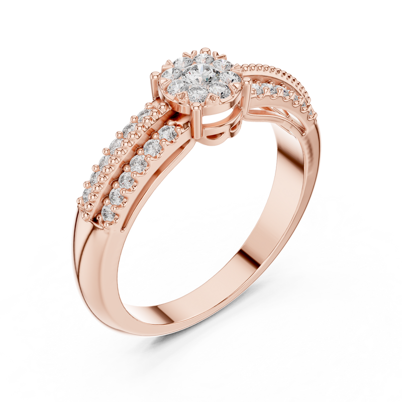 Ladies Ring 19#120014L@7 - Rose Gold - Image