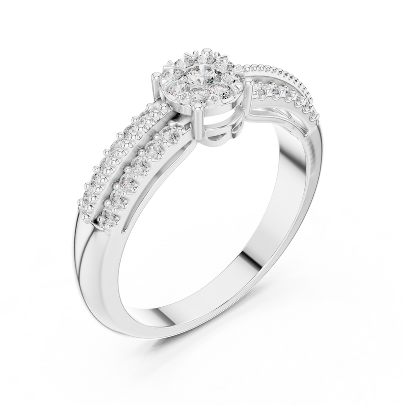 Ladies Ring 19#120014L@7 - White Gold - Image