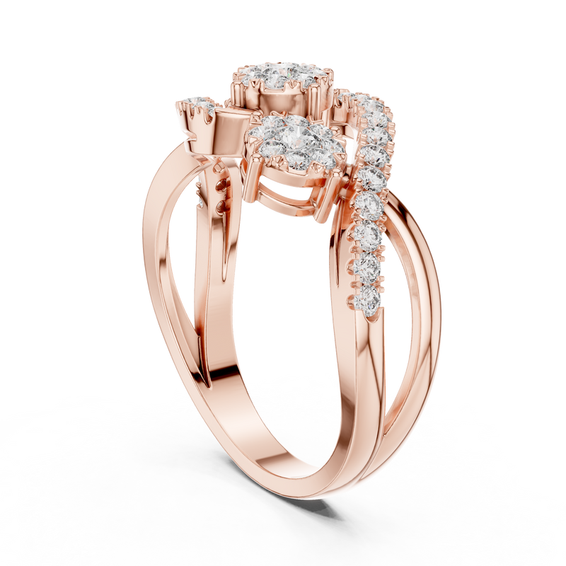 Ladies Ring 19#120021L@7 - Rose Gold - Image