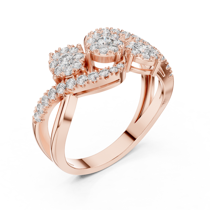 Ladies Ring 19#120021L@7 - Rose Gold - Image