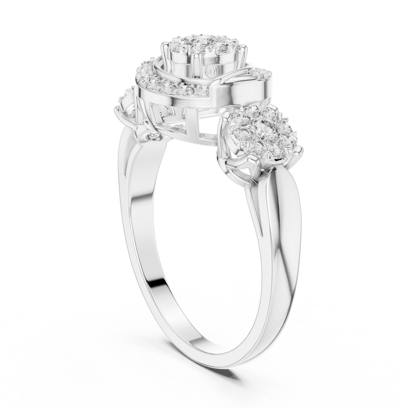 Ladies Ring 19#120022L@7 - White Gold - Image