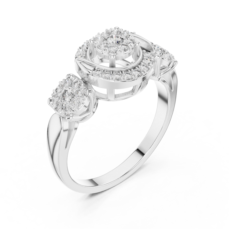 Ladies Ring 19#120022L@7 - White Gold - Image