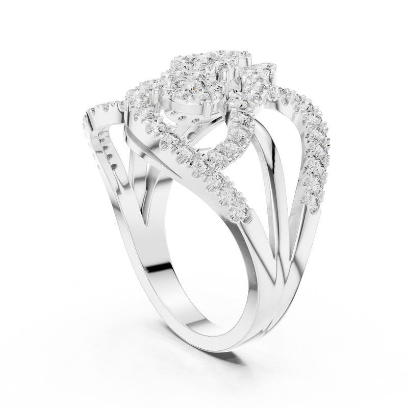 Ladies Ring 19#120024L - White Gold - Image