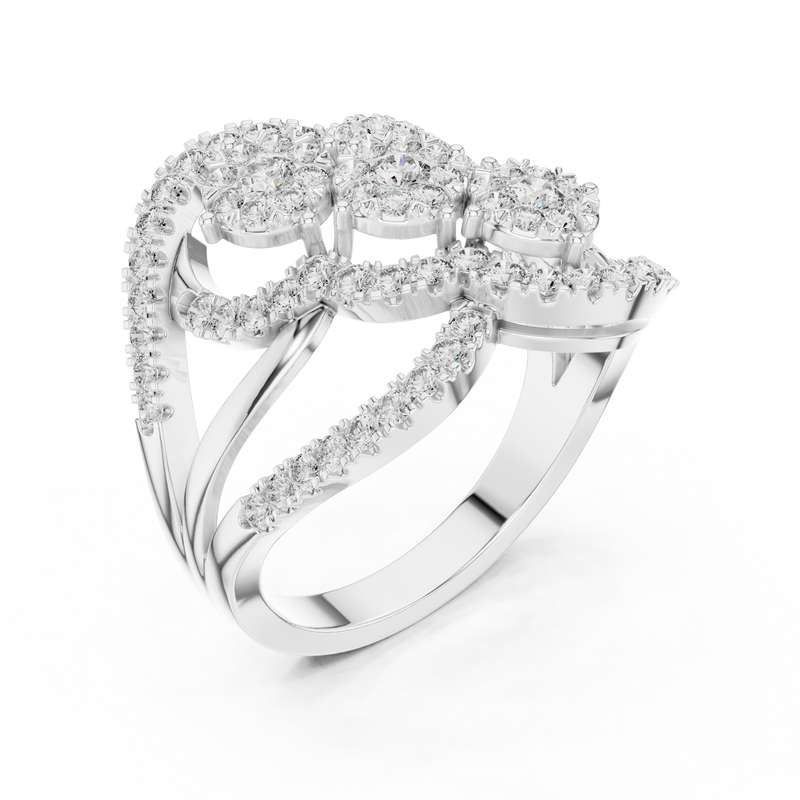 Ladies Ring 19#120024L - White Gold - Image