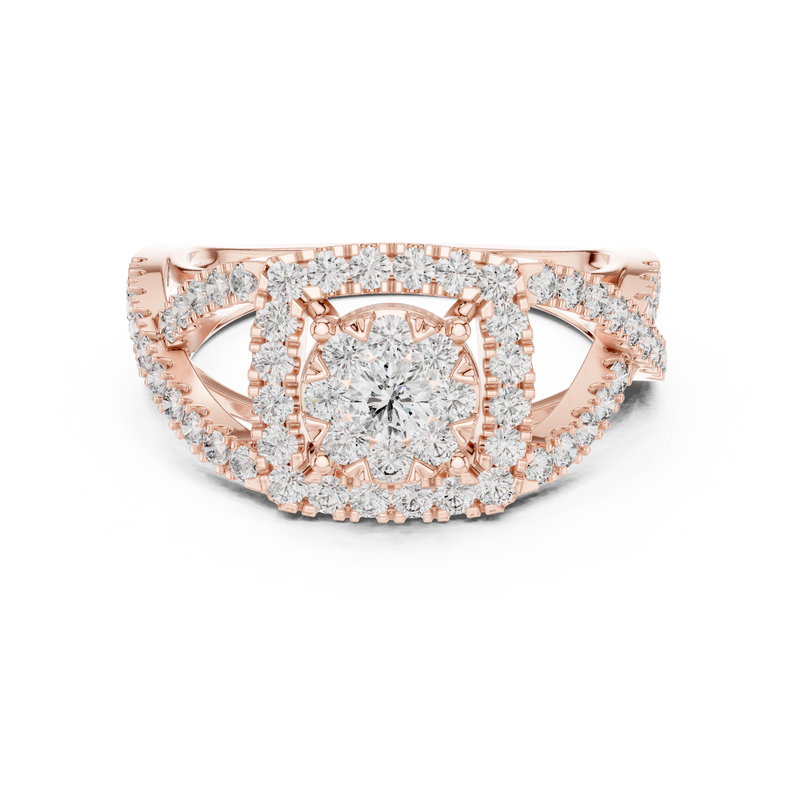 Ladies Ring 19#120030L@7 - Rose Gold - Image