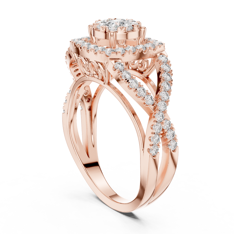 Ladies Ring 19#120030L@7 - Rose Gold - Image