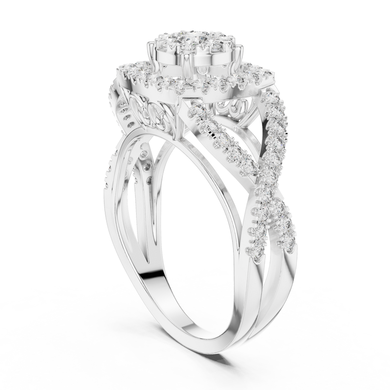 Ladies Ring 19#120030L@7 - White Gold - Image