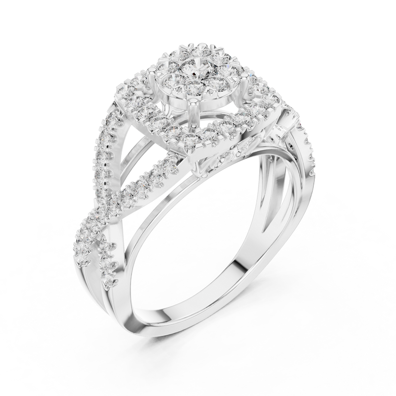 Ladies Ring 19#120030L@7 - White Gold - Image