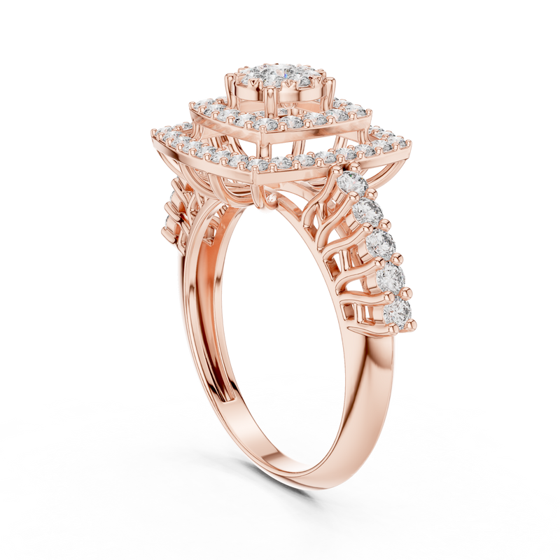 Ladies Ring 19#120034L - Rose Gold - Image