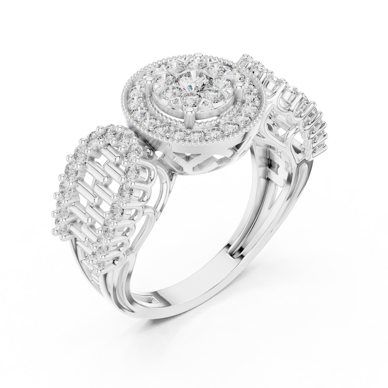 Ladies Ring 19#120037L - White Gold - Image