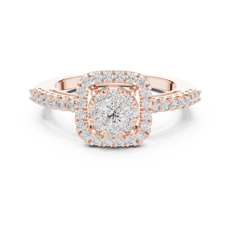 Ladies Ring 19#120038L@7 - Rose Gold - Image