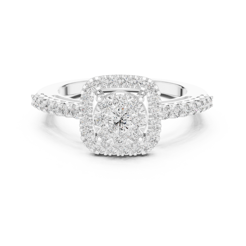 Ladies Ring 19#120038L@7 - White Gold - Image