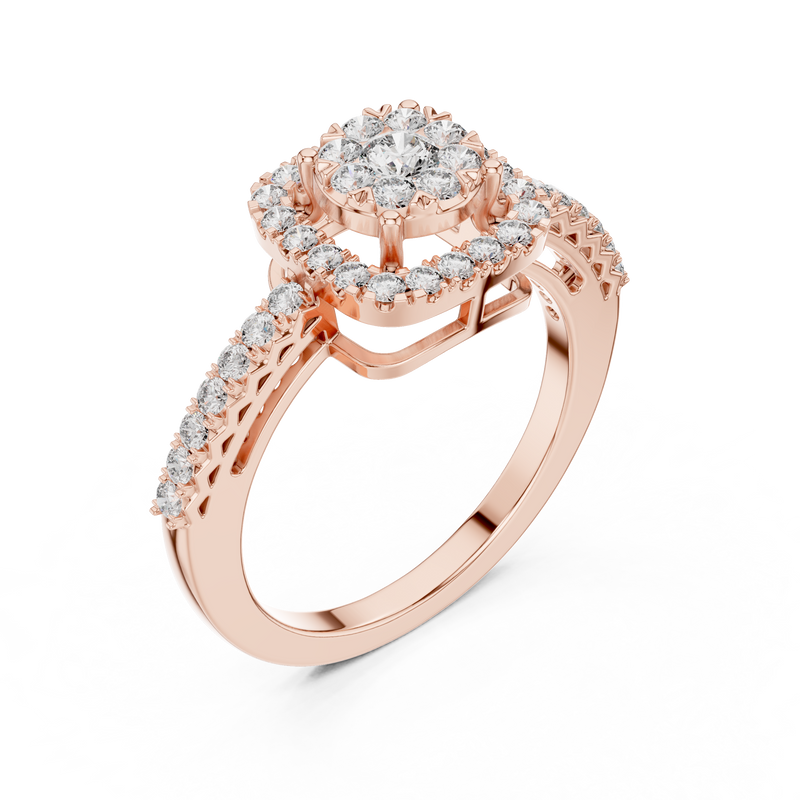 Ladies Ring 19#120038L@7 - Rose Gold - Image