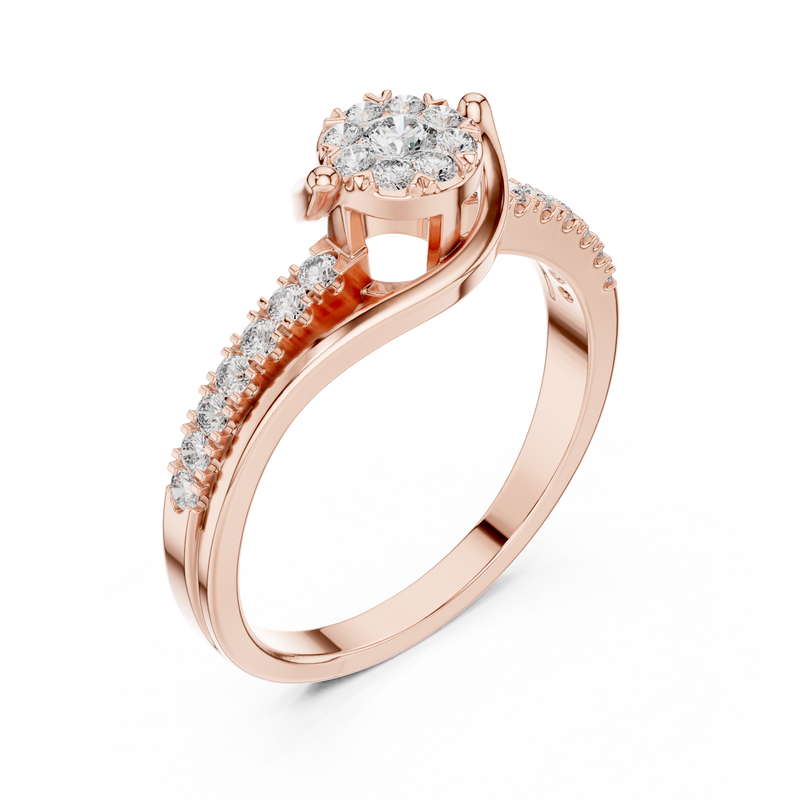 Ladies Ring 19#120040L - Rose Gold - Image