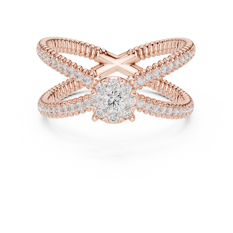 Ladies Ring 19#120041L@7 - Rose Gold - Image