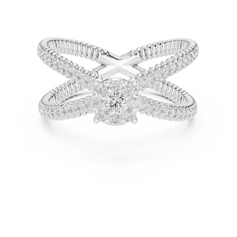 Ladies Ring 19#120041L@7 - White Gold - Image