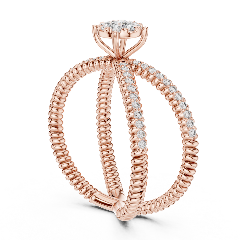 Ladies Ring 19#120041L@7 - Rose Gold - Image