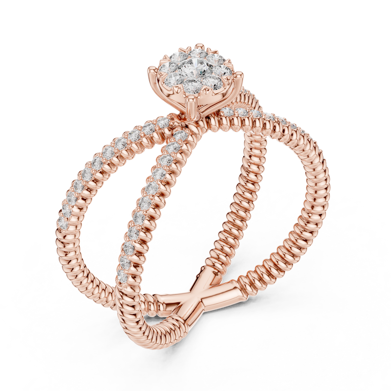 Ladies Ring 19#120041L@7 - Rose Gold - Image