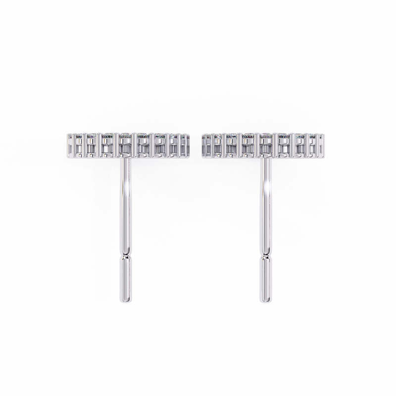 14K White Gold IGI Certified Round Diamond Diamond Earrings, D-E Color, VVS/VS Clarity