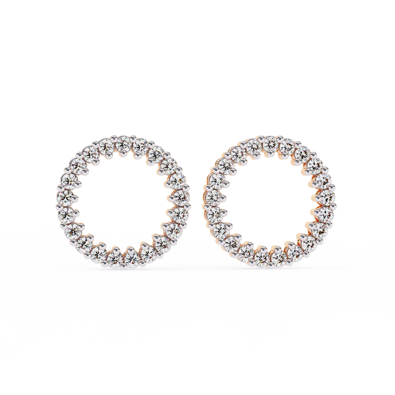 14K White Gold IGI Certified Round Diamond Diamond Earrings, D-E Color, VVS/VS Clarity