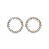 14K White Gold IGI Certified Round Diamond Diamond Earrings, D-E Color, VVS/VS Clarity