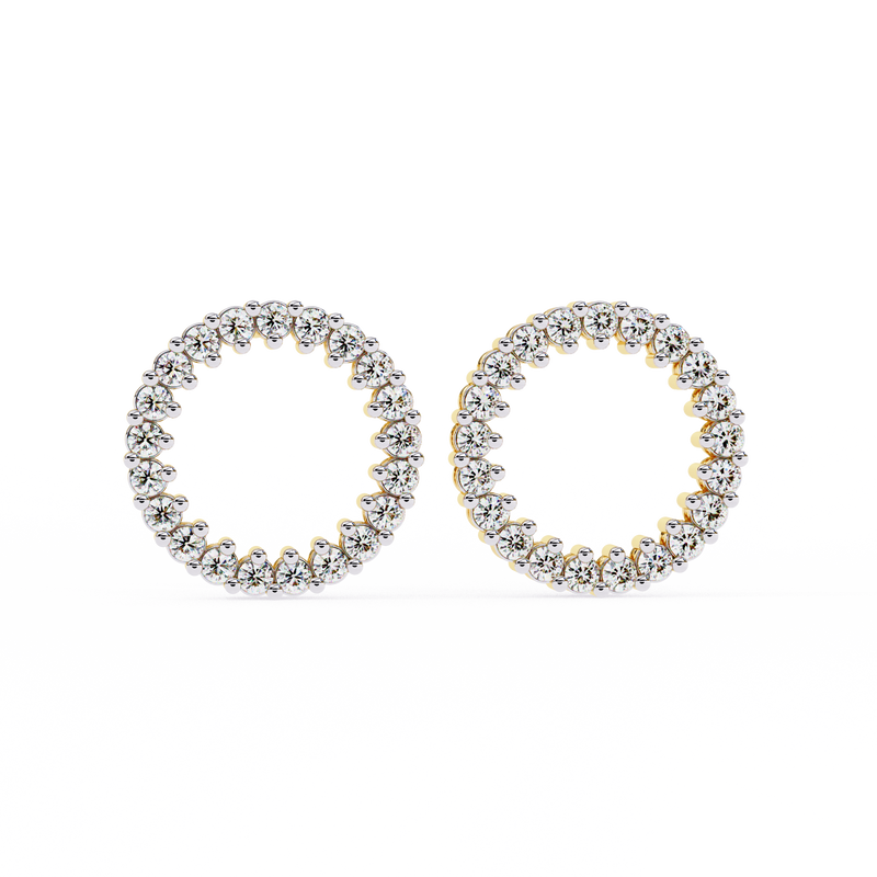 14K White Gold IGI Certified Round Diamond Diamond Earrings, D-E Color, VVS/VS Clarity