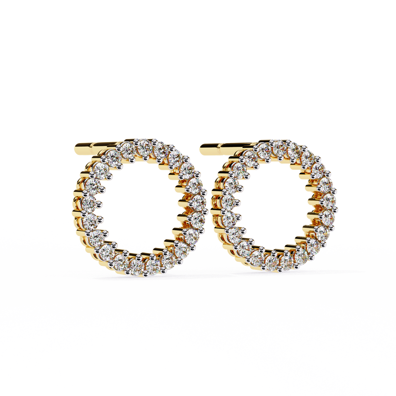 14K White Gold IGI Certified Round Diamond Diamond Earrings, D-E Color, VVS/VS Clarity