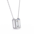 14K Gold Lab Grown Emerald Cut Diamond Solitaire Necklace Pendant, D-E Color, VVS-VS Clarity