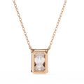 14K Gold Lab Grown Emerald Cut Diamond Solitaire Necklace Pendant, D-E Color, VVS-VS Clarity
