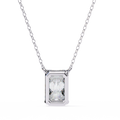 14K Gold Lab Grown Emerald Cut Diamond Solitaire Necklace Pendant, D-E Color, VVS-VS Clarity