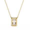 14K Gold Lab Grown Emerald Cut Diamond Solitaire Necklace Pendant, D-E Color, VVS-VS Clarity