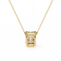 14K Gold Lab Grown Emerald Cut Diamond Solitaire Necklace Pendant, D-E Color, VVS-VS Clarity