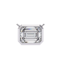14K IGI Certified Emerald Cut Diamond Solitaire Pendant – D-E Color, VVS–VS Clarity, Rabbit Ear Bail