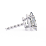14K White Gold IGI Certified Princess Solitaire Stud Earrings, 4 Prong, D-E Color, VVS/VS Clarity