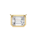 14K IGI Certified Emerald Cut Diamond Solitaire Pendant – D-E Color, VVS–VS Clarity, Rabbit Ear Bail